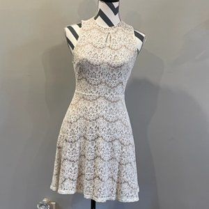 Junior's Cream Lace Dress